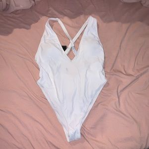 Thong White One Piece Swimsuit